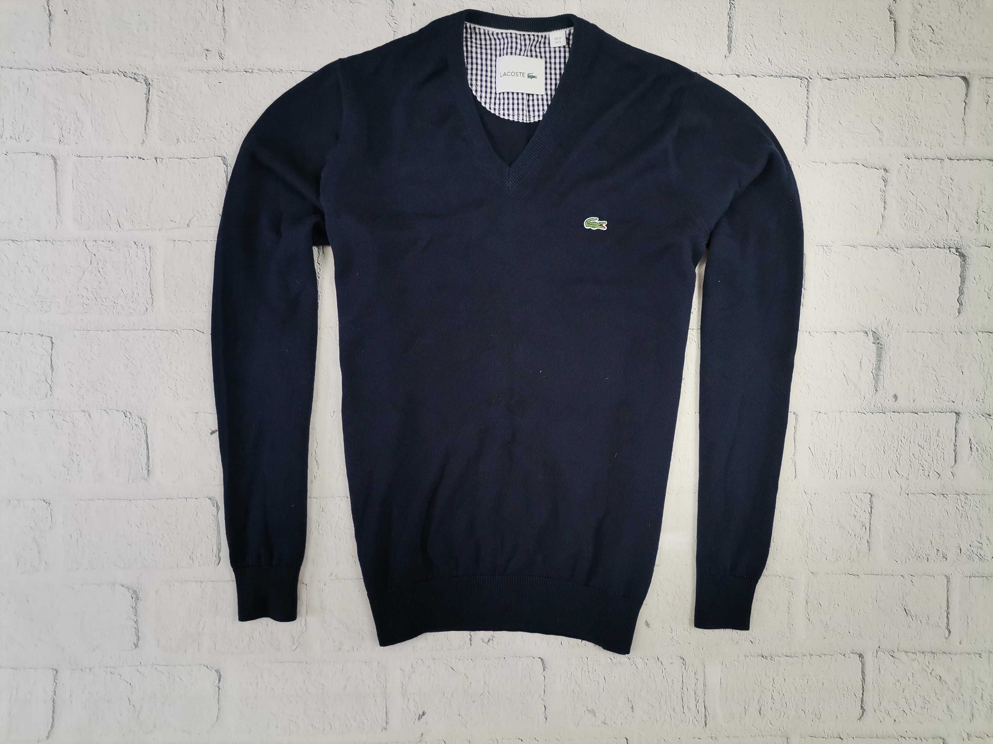 LACOSTE Sweter Męski V_Neck Bawełniany S