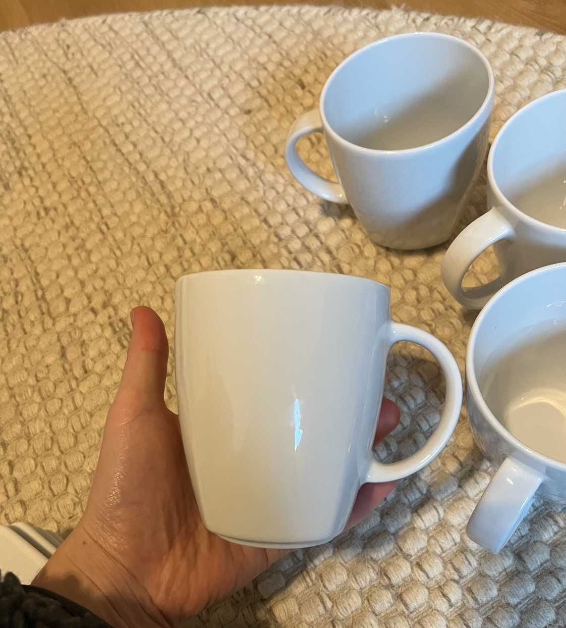 3 kubki białe Lubiana porcelanowe do kawy herbaty