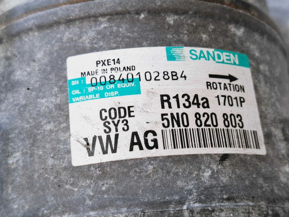 sprężarka kompresor klimatyzacji vw golf v touran 1 caddy iii passat