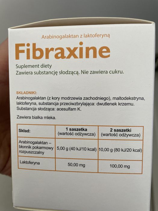 Fibraxine błonnik zaparcia laktoferyna 15 saszetek