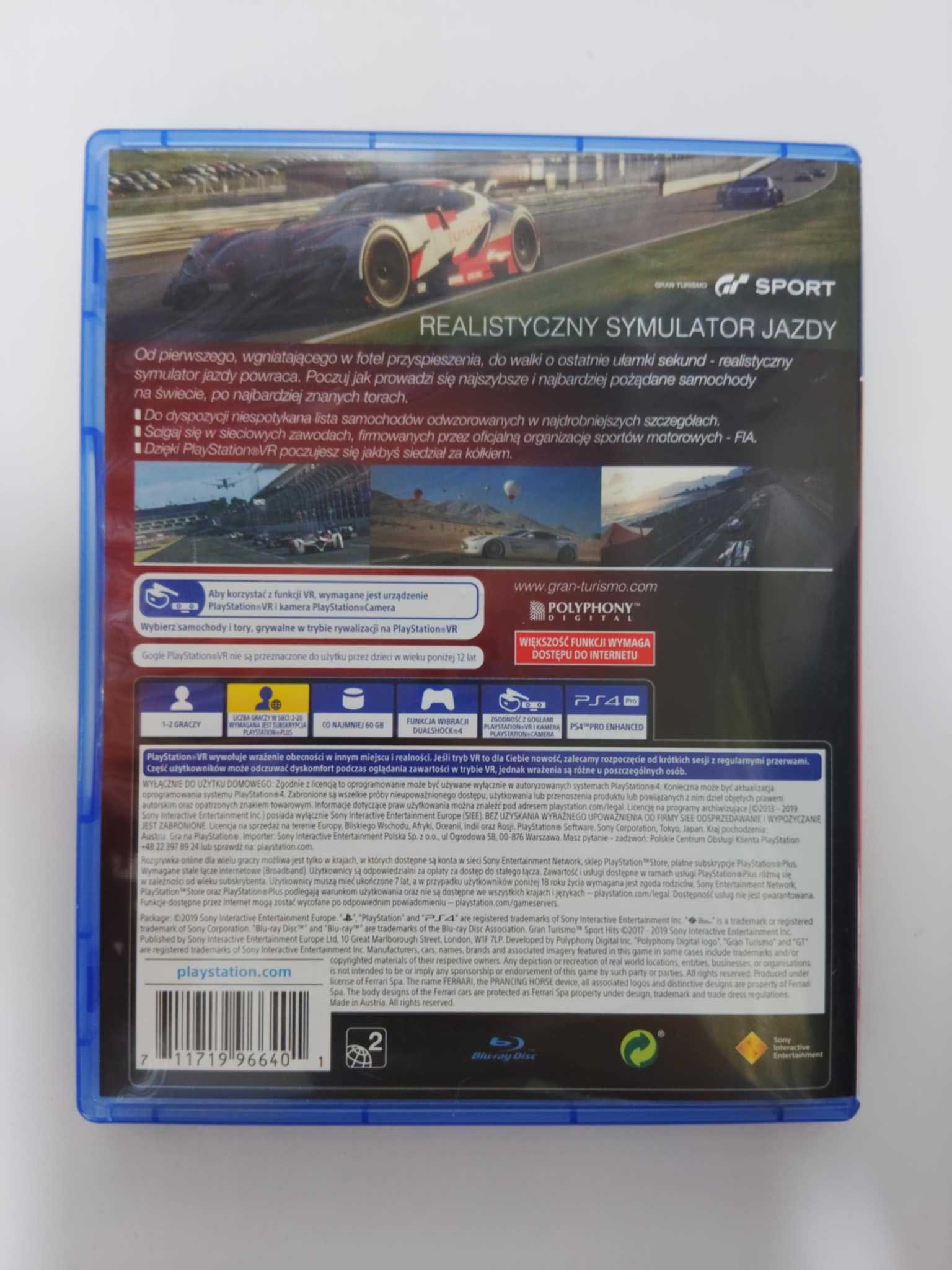 Gran Turismo Sport PS4 Polskie napisy są w grze