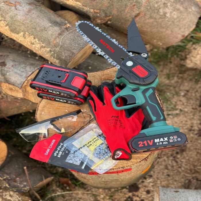 PIŁA ŁAŃCUCHOWA AKUMULATORWA MOCNA 6'' 2xakumulatory + 1xłańcuch 2.0Ah