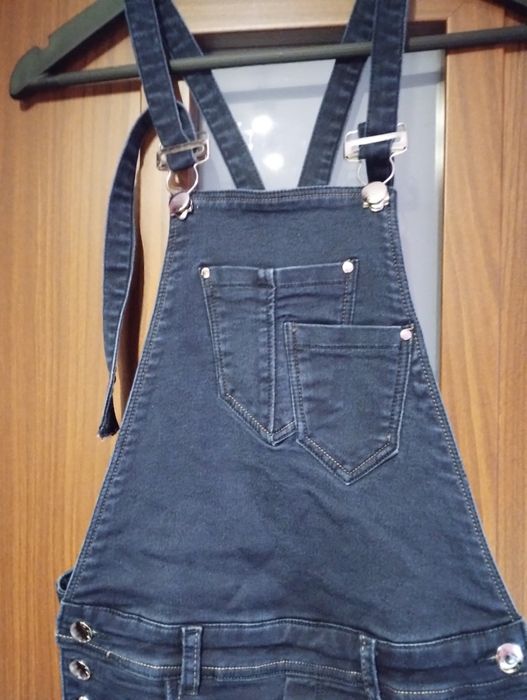 Ogrodniczki damskie długie granatowe Lotus