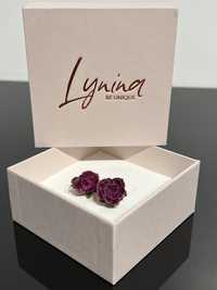Дизайнерські кульчики Lunina. 
Натуральні троянди, ціна 1750 грн.
