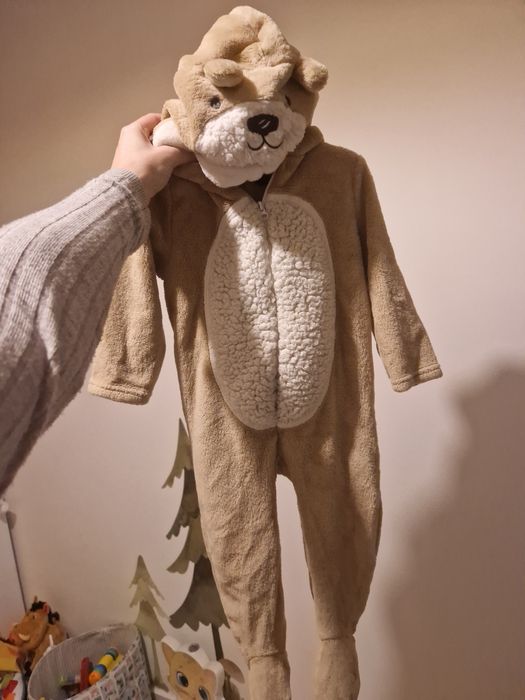 Onesie kombinezon polarowy kostium na karnawał miś przebranie 80
