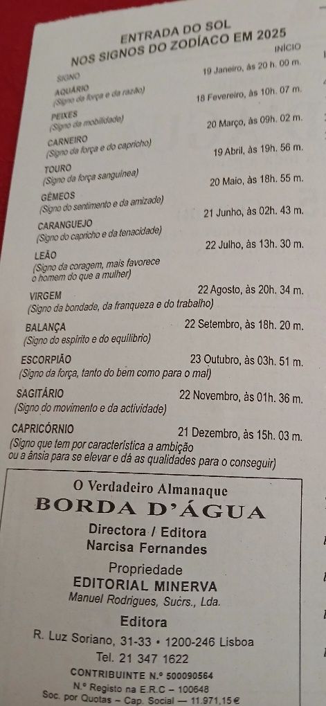 Borda d'água 2025, novo