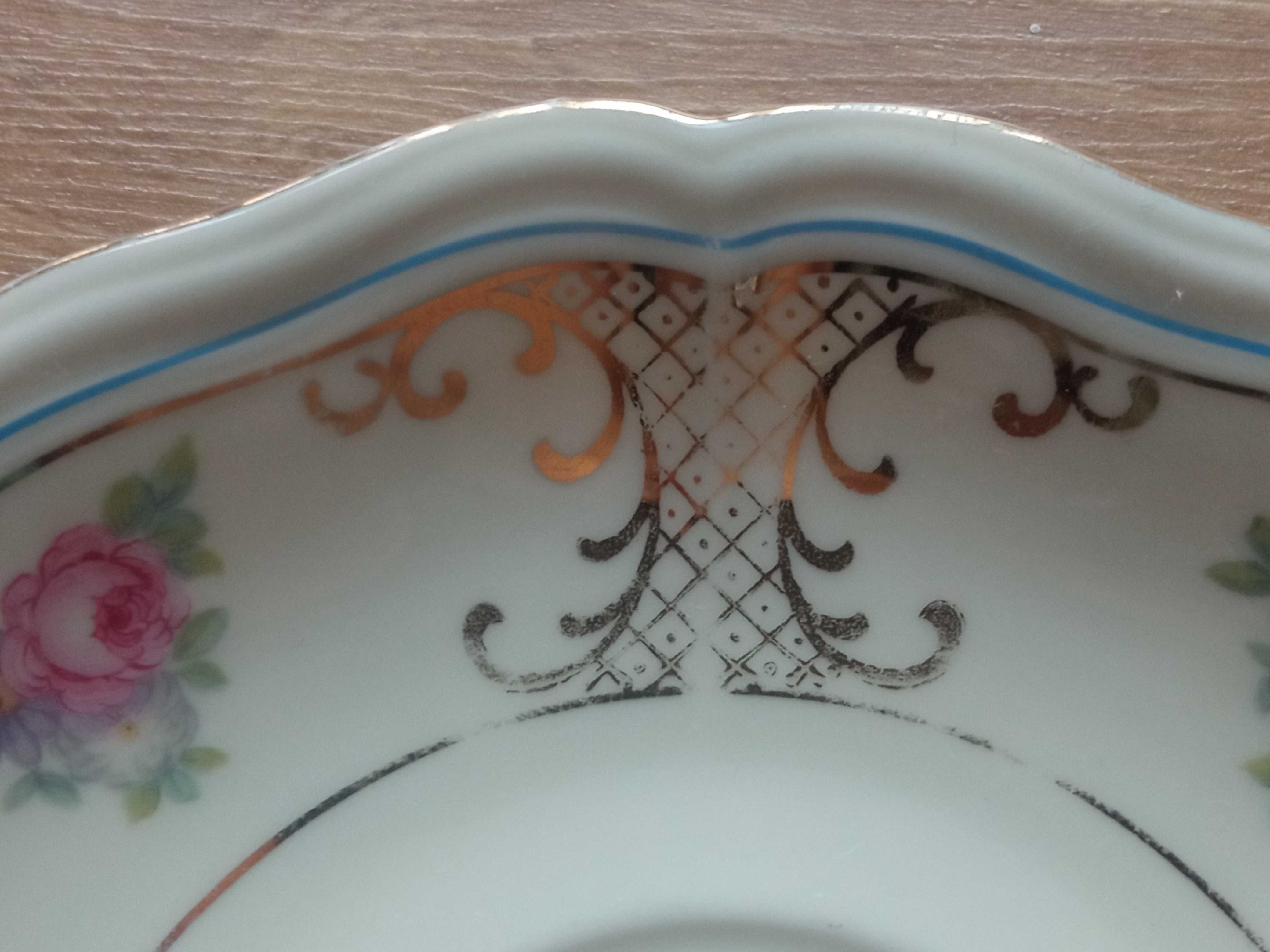 Talerz talerzyk spodek pod filiżankę 15 cm Bavaria porcelana w kwiatki