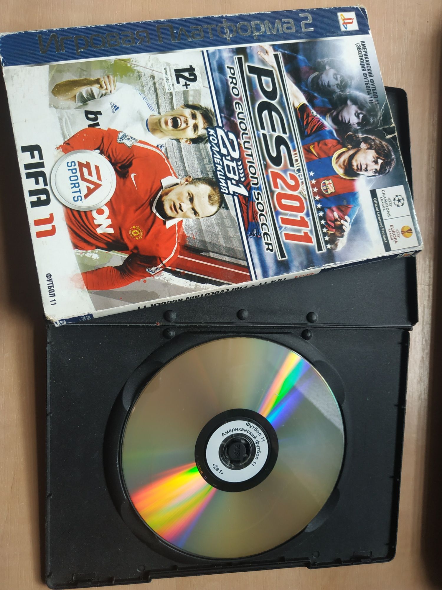 Диск для PS2 - PES 2011, FIFA 11