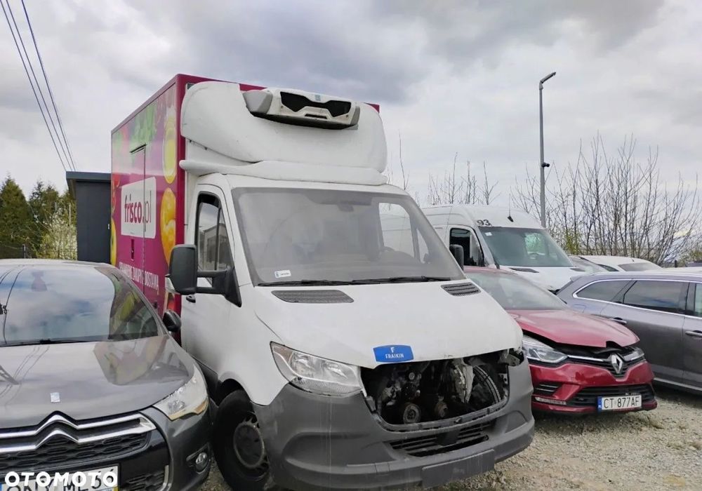 Mercedes-Benz Sprinter  2022r, 2.0 CDI, Chłodnia. Uszkodzony przód. Vat 23% cena brutto.