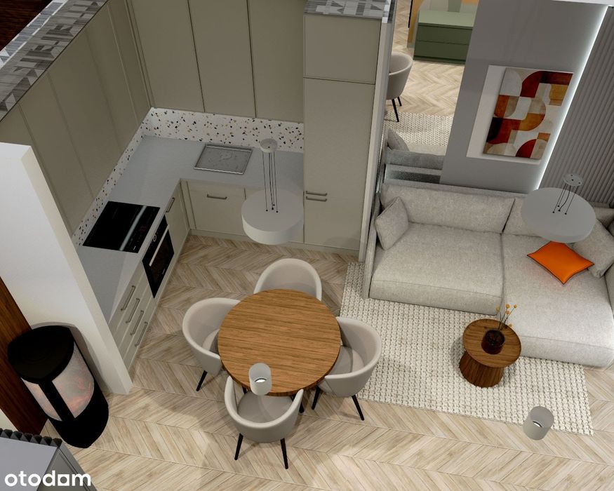 Przytulne 4 pokojowe mieszkanie z ogrodem i kominkiem