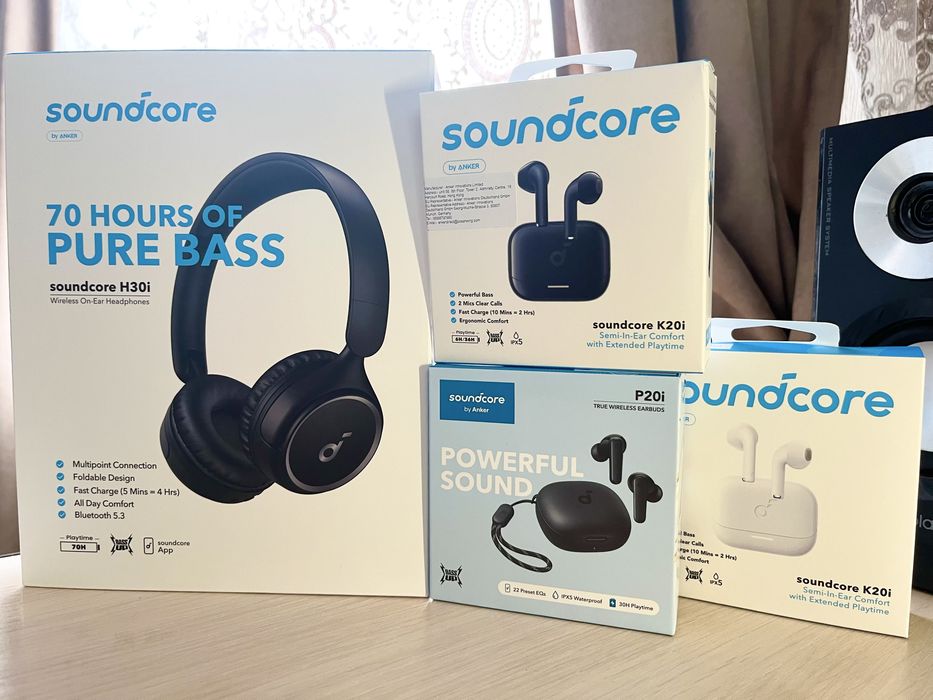 Наушники Anker Soundcore H30i, p20i, k20i Black Original Новые