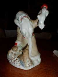 фарфоровая статуэтка Дед Мороз и звери,Городница