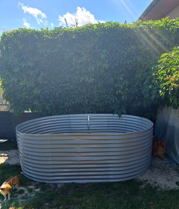 Vidaxl Donica Ogrodowa Srebrna 212X140X68Cm