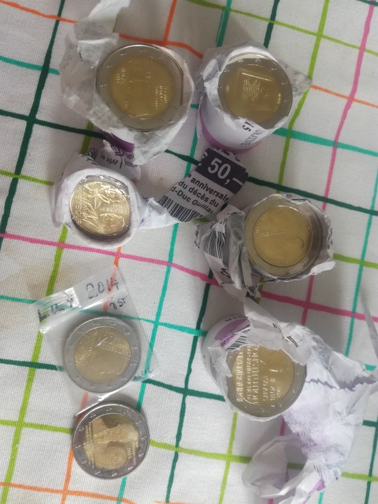 Moeda de 2€ comemorativas da Malta, Luxemburgo, Finlândia e outros