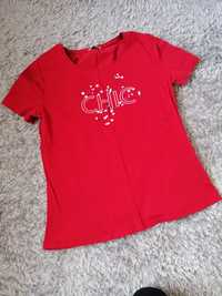 Koszulka t-shirt czerwony  z kamieniami Orsay 38