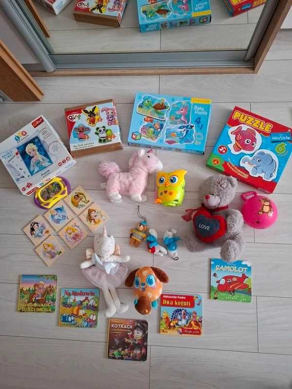Duży zestaw zabawek mądra sówka książeczki sówka puzzle +6m +12m