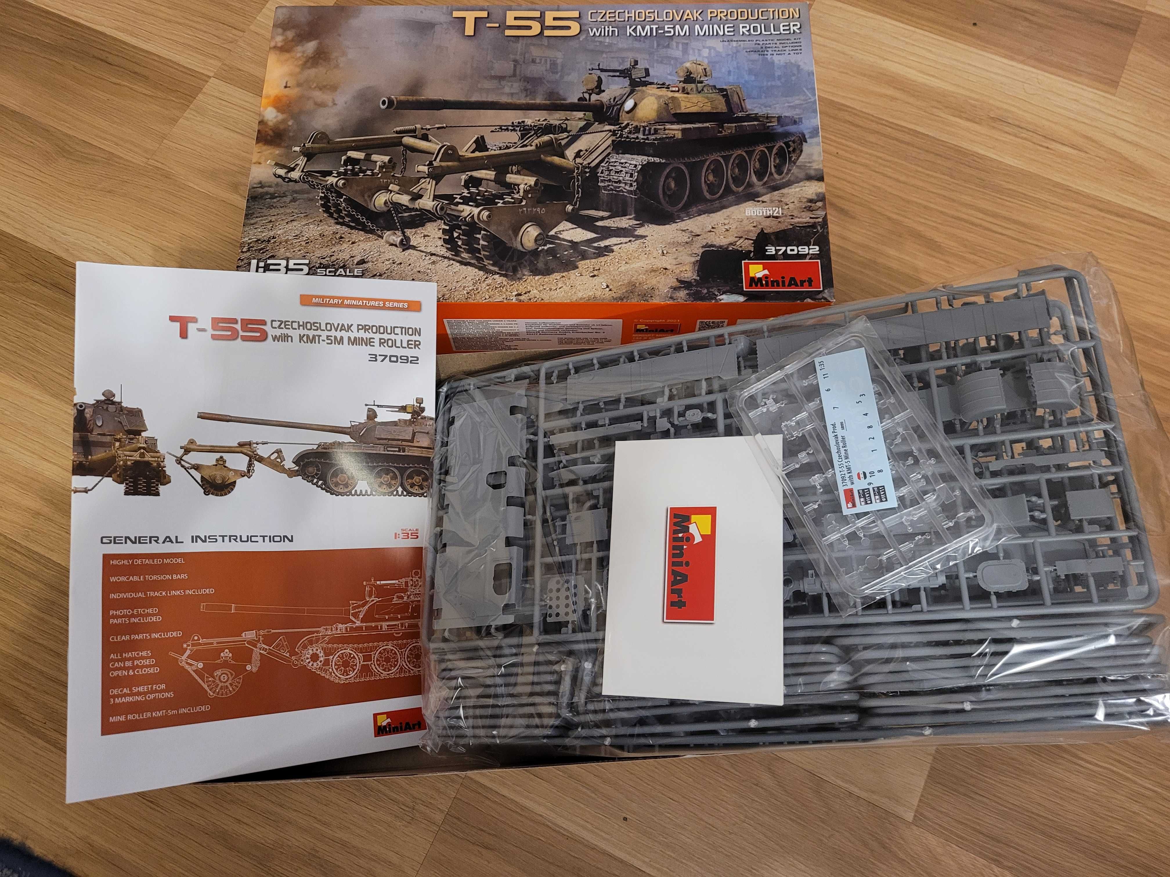 * MINIART - 1:35 * T-55 Czechoslovak prod. w/KMT-5M Mine Roller