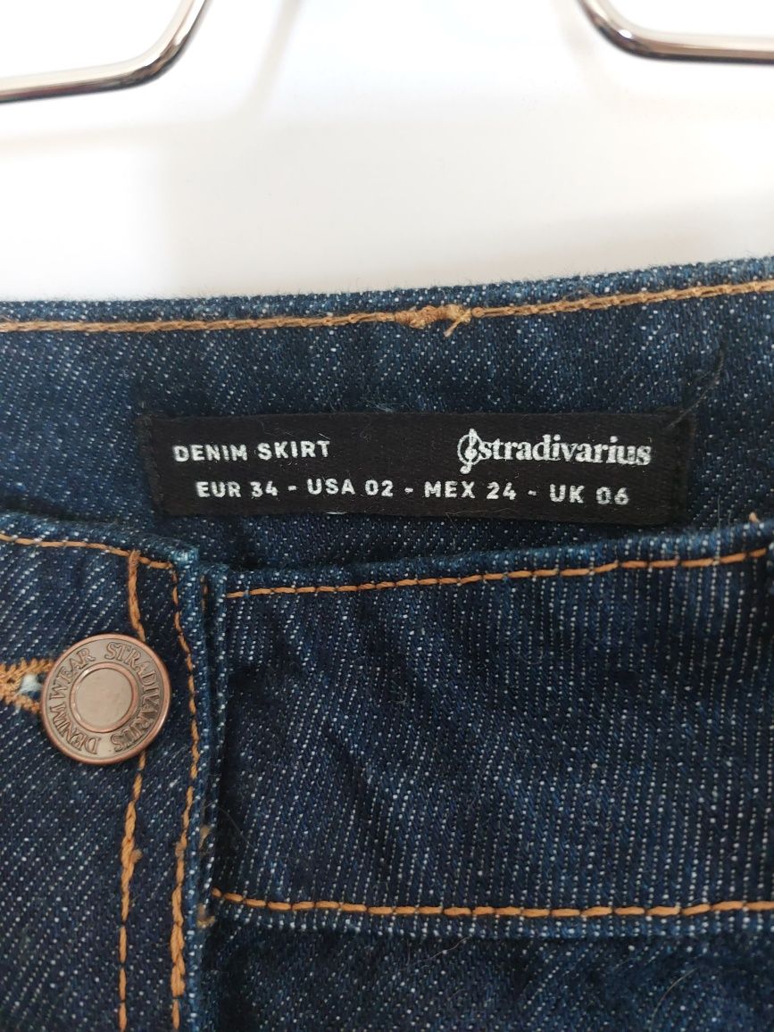 Spódnica jeansowa 34/XS Stradivarius spódnica dżinsowa wysoki stan