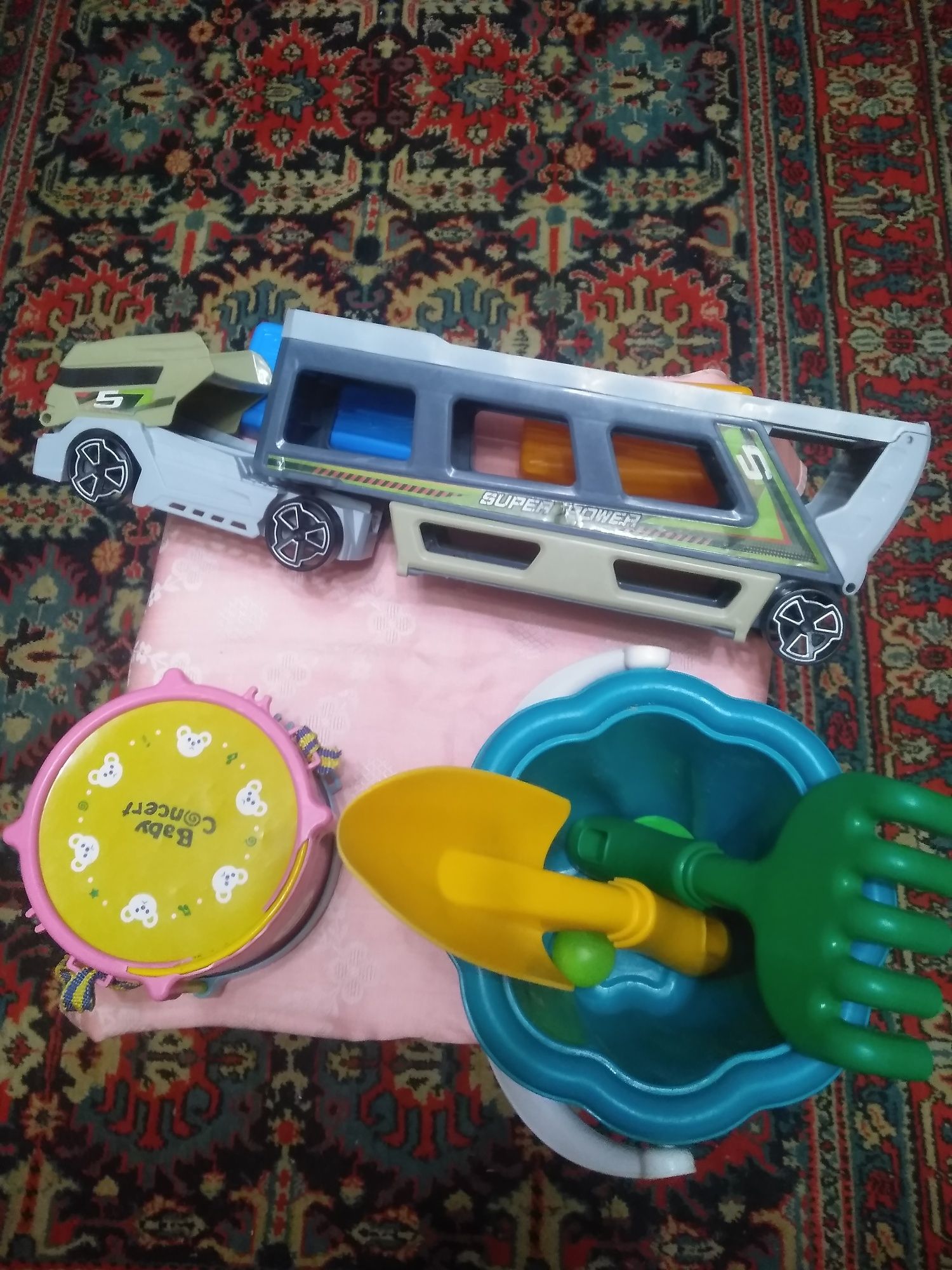 Детские игрушки, Барабан, ведерко, машина