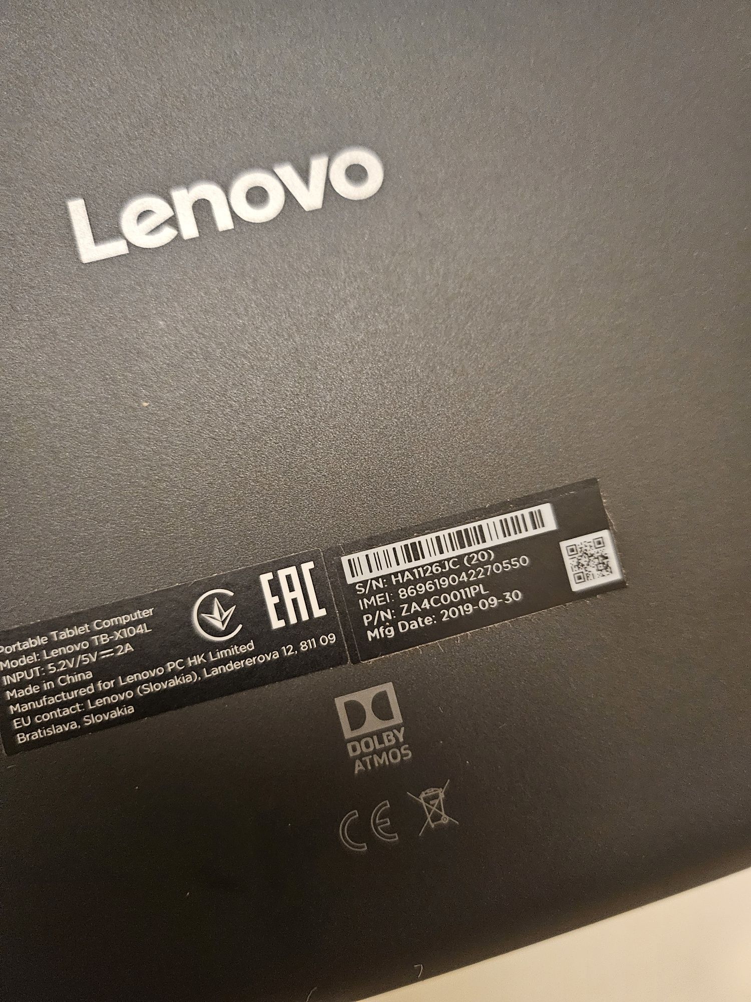 Tablet lenovo stan bdb