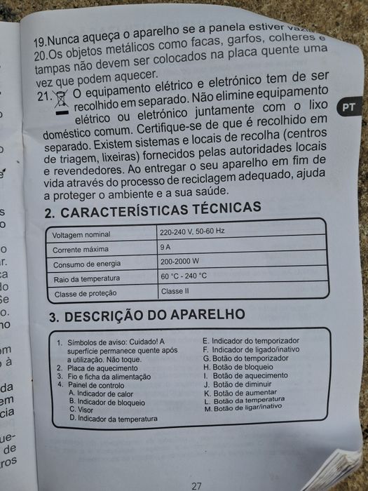 Vendo placa  eléctrico marca qilive