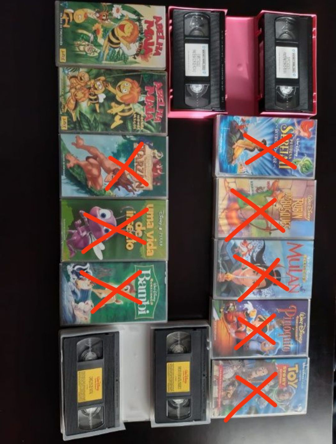 Cassetes VHS variadas da Disney