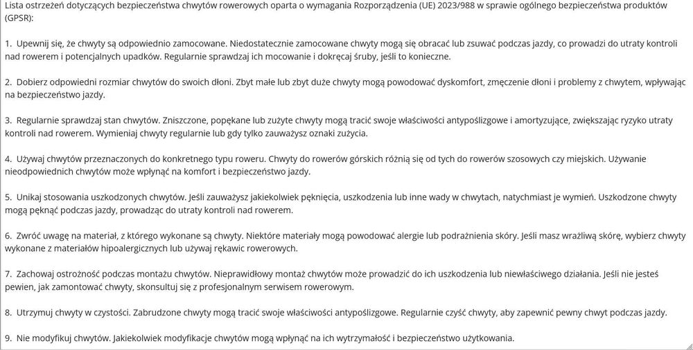Chwyty kierownicy rączki rowerowe gripy EB376