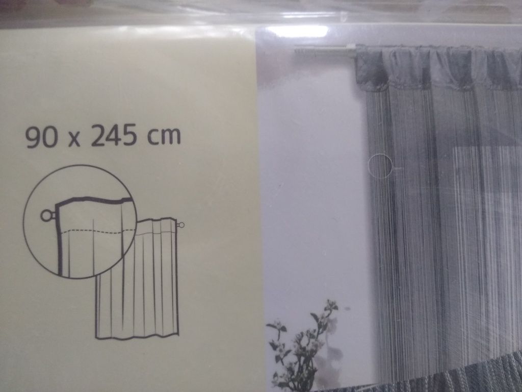 Firana 90 x 245 cm szara