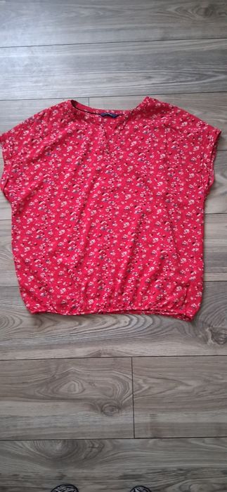 TOM TAILOR 40/L śliczna luźna czerwona w łączkę lekka przewiewna