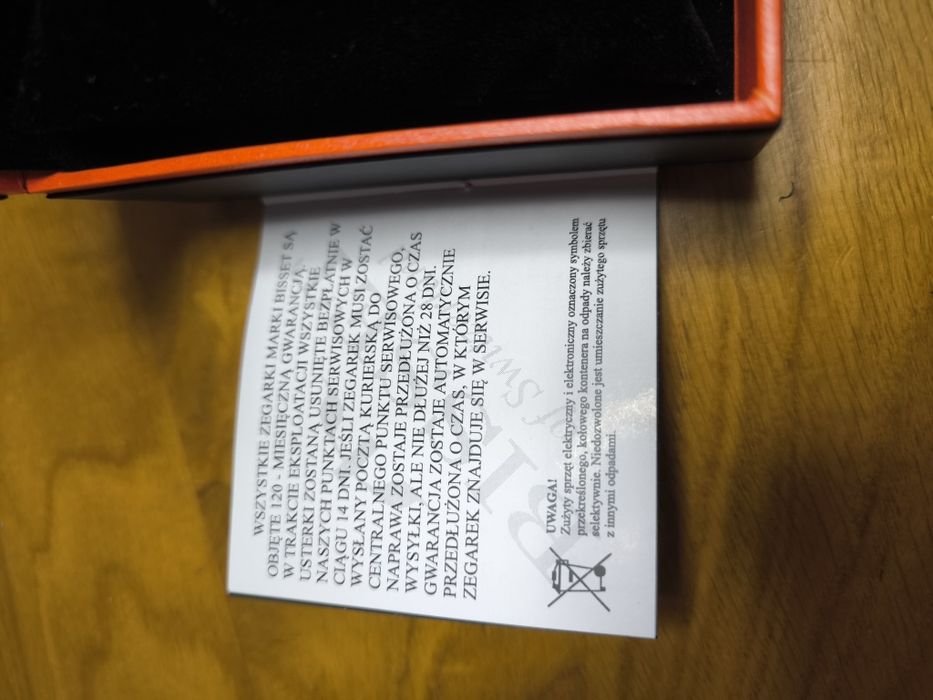 Zegarek Bisset 70095M z czarnym paskiem Nowy Szafirowe szkło