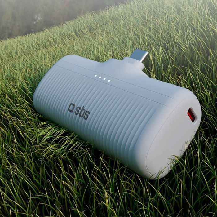 Powerbank SBS EcoPower 5000 mAh 10W z wbudowanym portem USB-C - szary