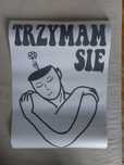 Duży minimalistyczny plakat "trzymam się" 50x70