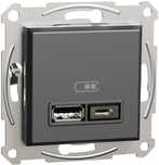 Подвійна USB-розетка Schneider Electric Asfora