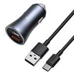 Baseus szybka ładowarka samochodowa 2x USB 40W QC SCP FCP AFC + kabel