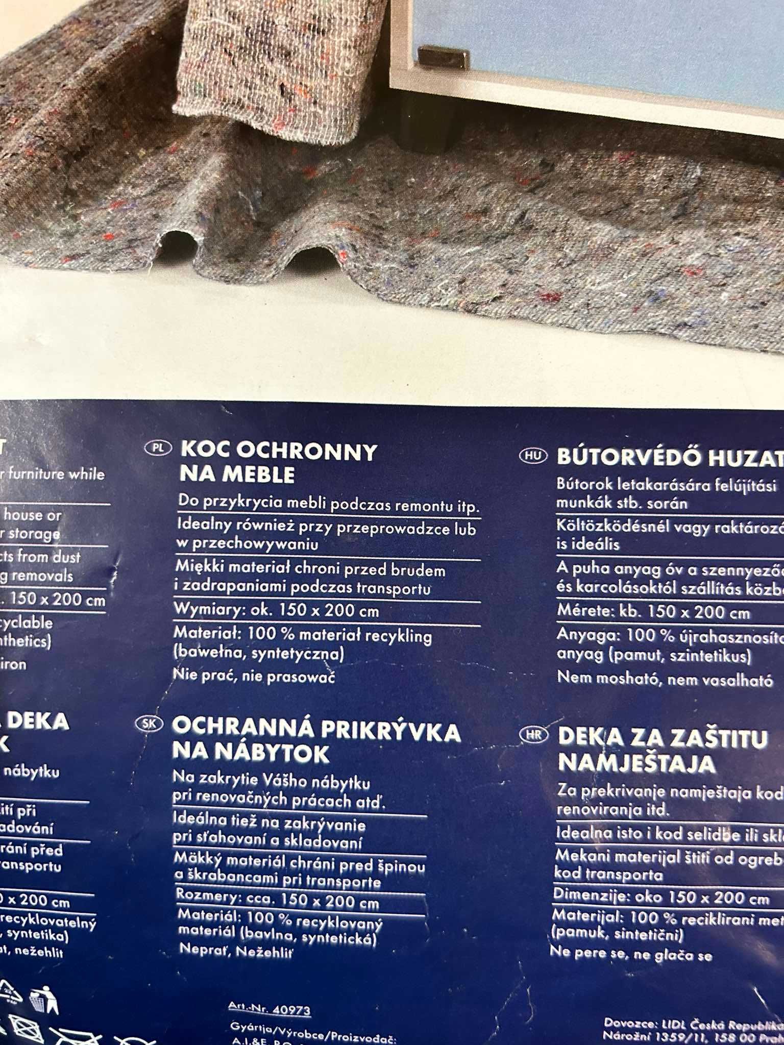 Koc Ochronny na Meble Mata do Przeprowadzki 150x200cm