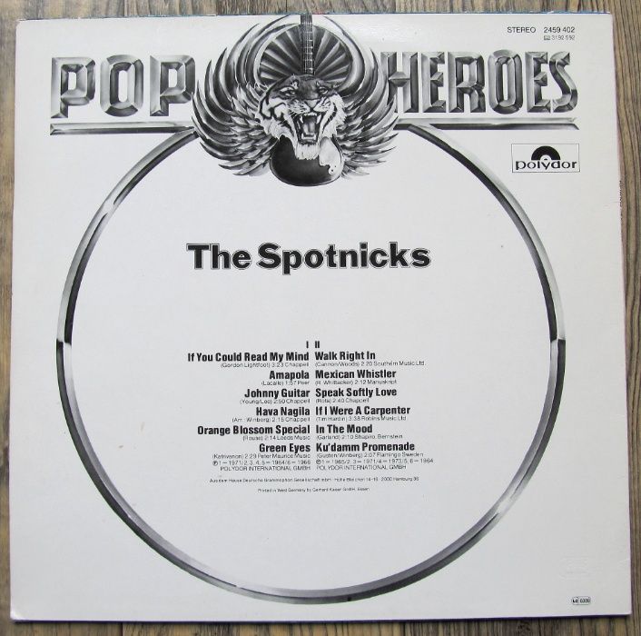 The Spotnicks – Pop Heroes, winyl 12'', 33 rpm, NM-