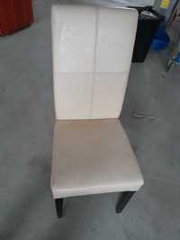 Krzesła tapicerowane białe  z wysokim oparciem 2 sztuki