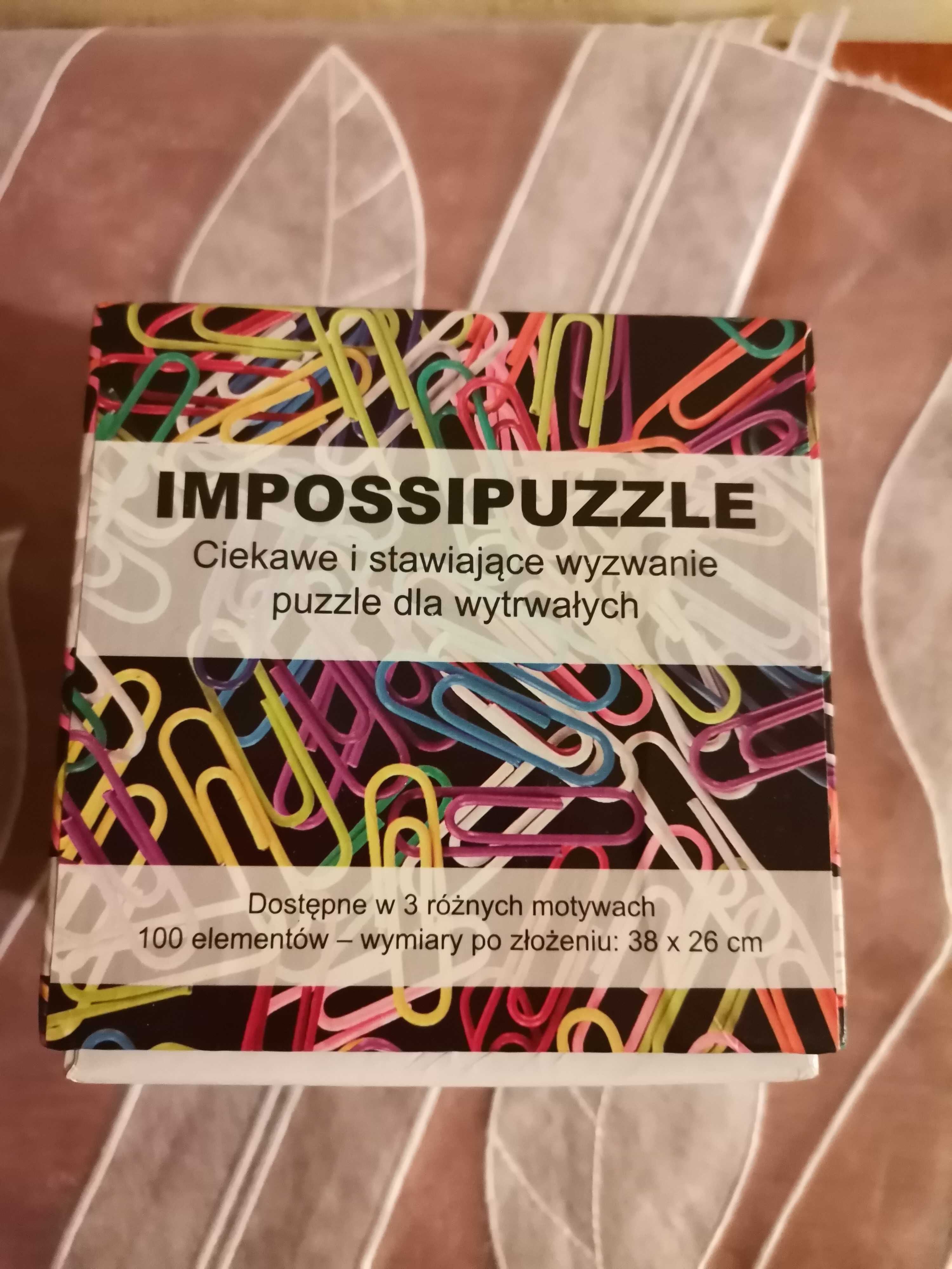 Kolorowe puzzle- spinacze biurowe