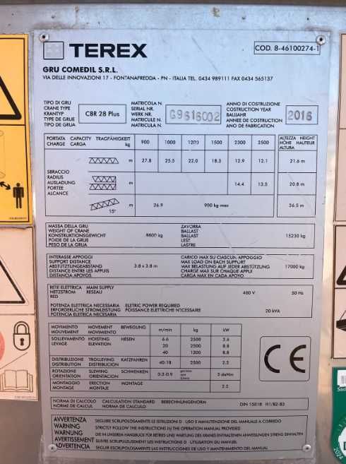 Żuraw szybkomontujący DŹWIG budowlany Terex CBR 28 PLUS Finansowanie!