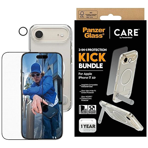 Zestaw ochronny CARE by PanzerGlass Feature Kick 3w1 Etui+Szkło+Lens n