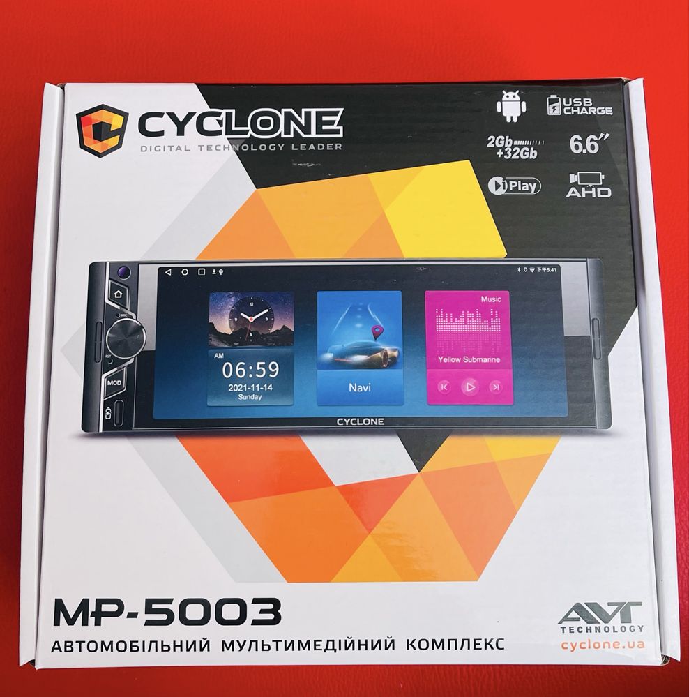 Автомагнітола Cyclone MP-5003/ANDROID/CARPLAY/6,6 Дюйма дисплей/1 дін