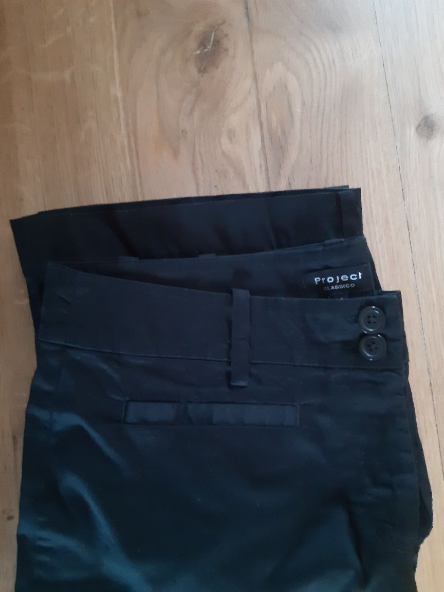 Project Classico zgrabne spodnie elastic cotton elegant black r 48/XXL