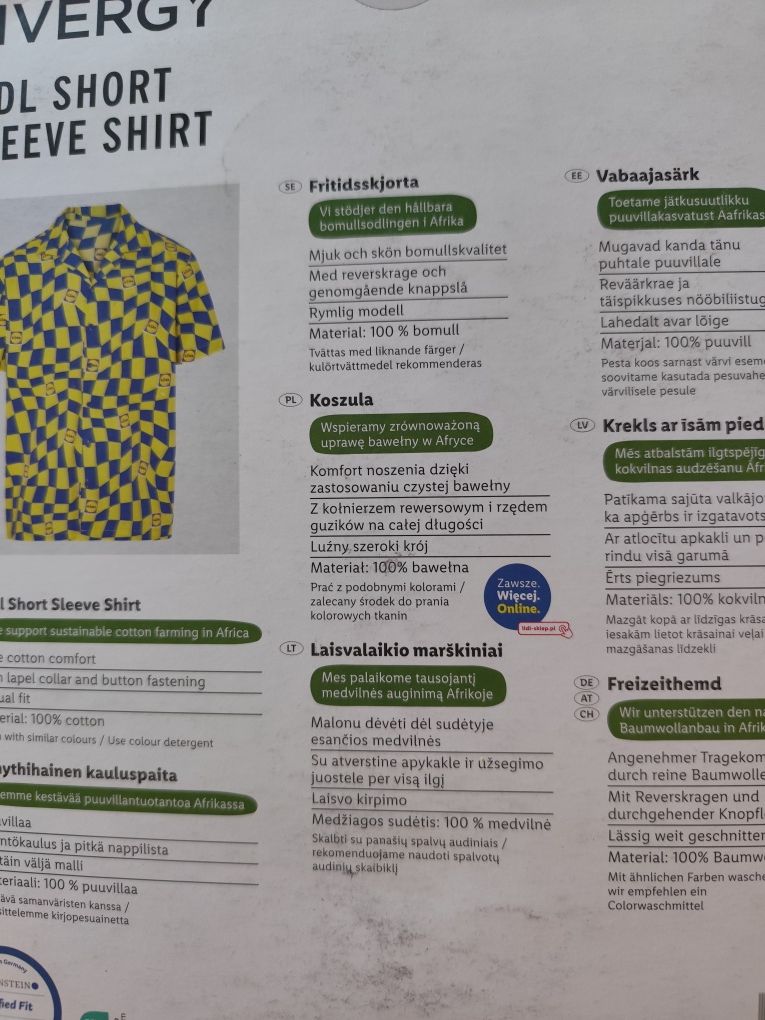 Koszula livergy rozmiar L logo lidl