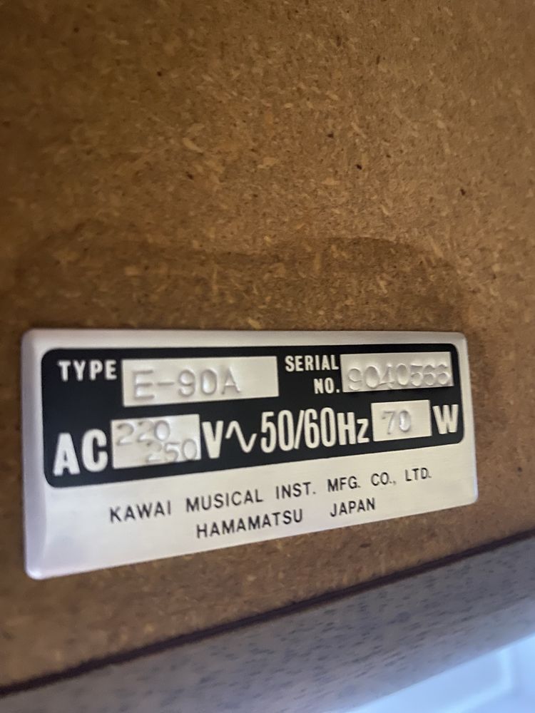 Órgão clássico elétrico, marca Kawai musical Hamamatsu Japan M)