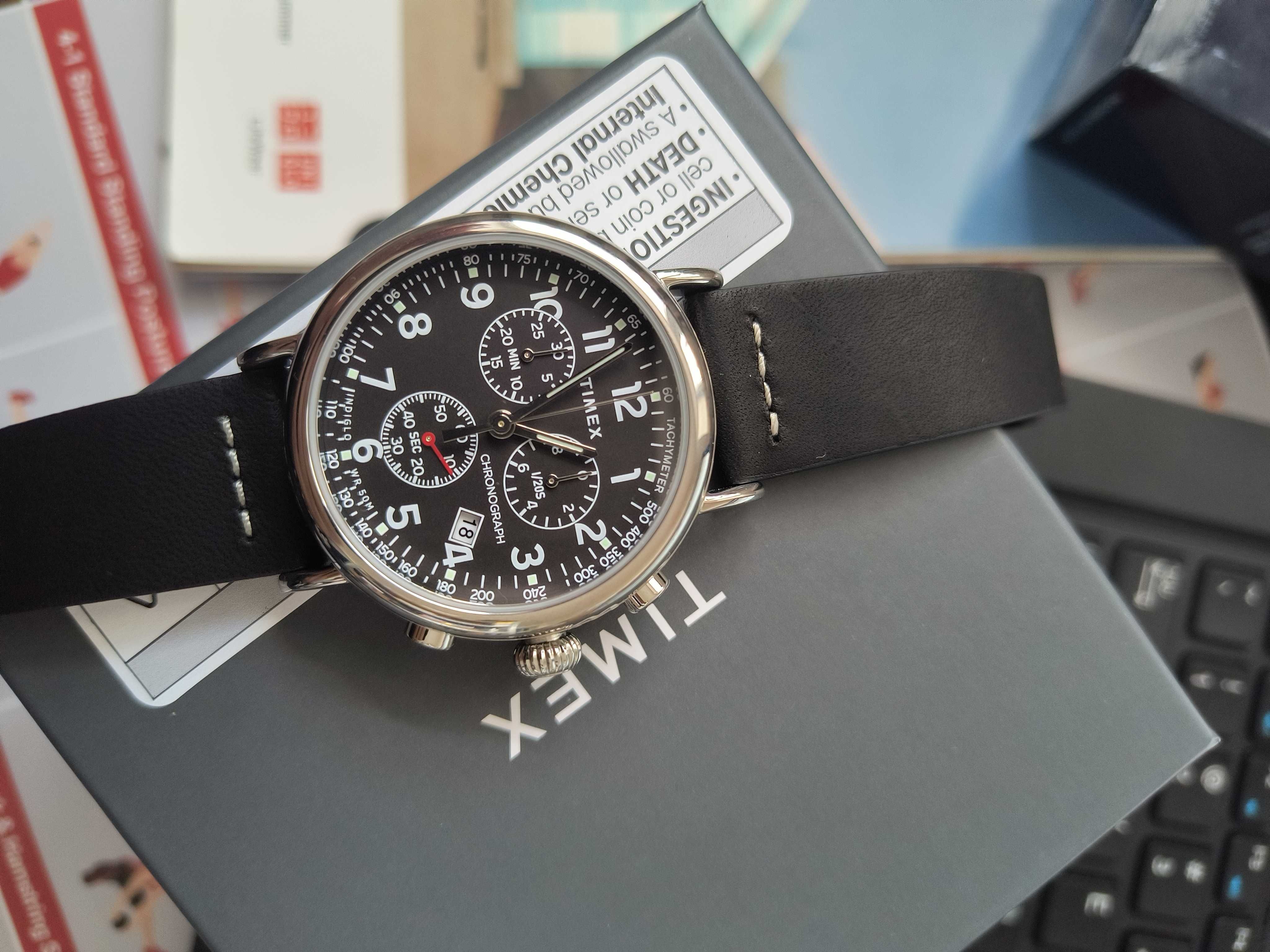 Часы Timex Chronograph 41mm Tw2T69100VQ с подсветкой Indiglo