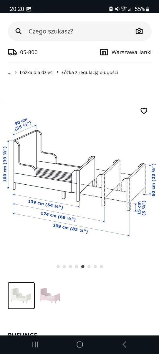 Rama łóżka BUSUNGE Ikea