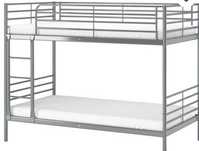 Łóżko piętrowe metalowe firmy IKEA seria svarta