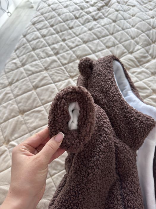 Зимовий дитячий комбінезон шоколадного кольору, 68-74 розмір