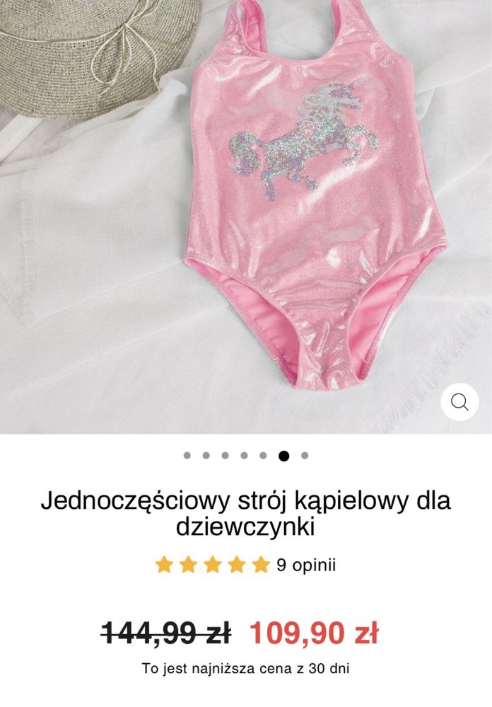 Komplet plażowy dla dziewczynki . 2stroje kąpielowe + tunika plażowa