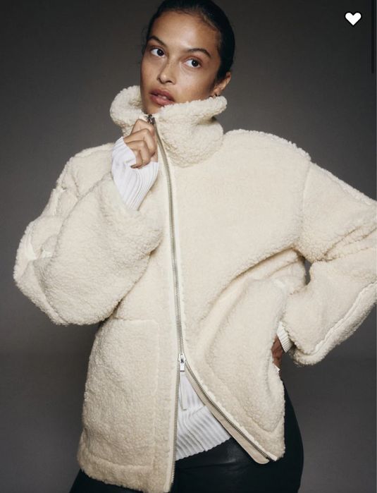 H&M курточка тедді LOOSE TEDDY JACKET